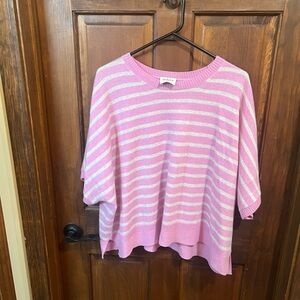 Wrap London Pure Cashmere Striped Poncho Size 8 - NWOT